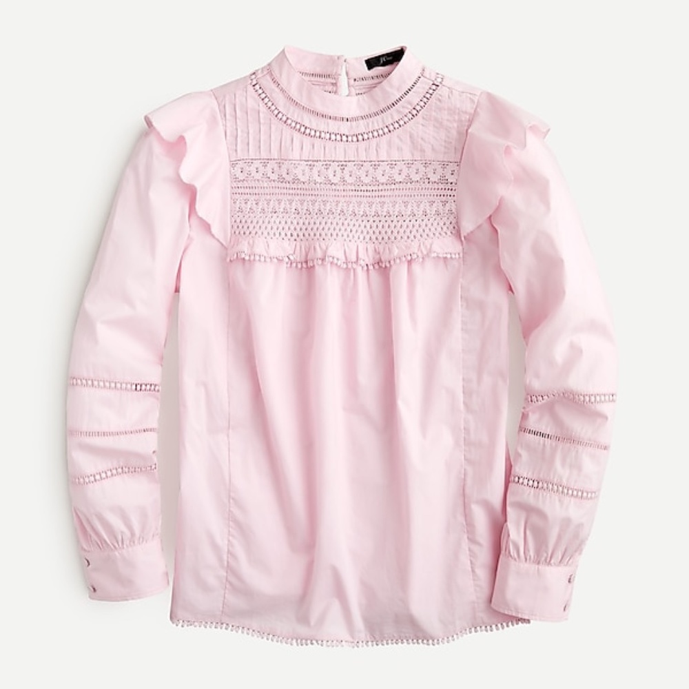 J. Crew Crocheted Lace Ruffle Top